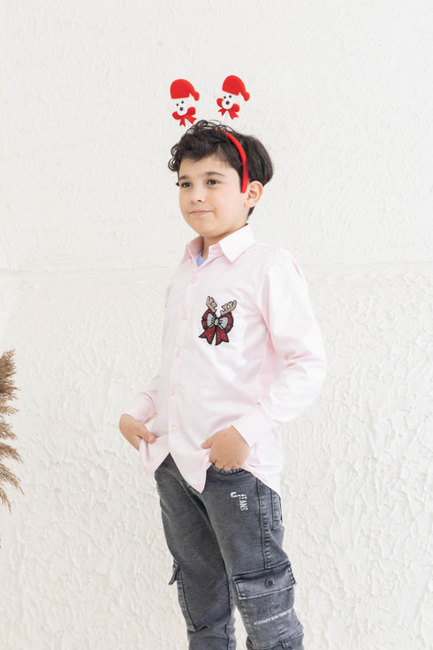 REINDEER HORN PINK SHIRT